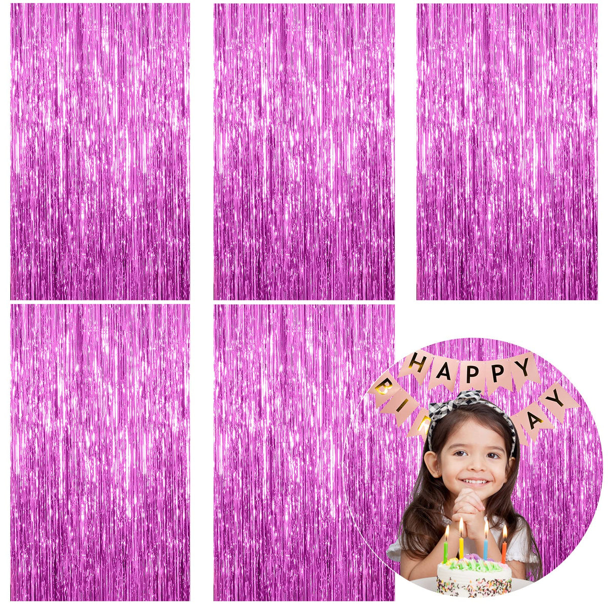 2 Pack Blue Party Decorations Ocean Party Decor Supplies Blue Party Streamers Birthday Decorations Tinsel Foil Fringe Curtains Photo Booth Props Celebration Decorations
