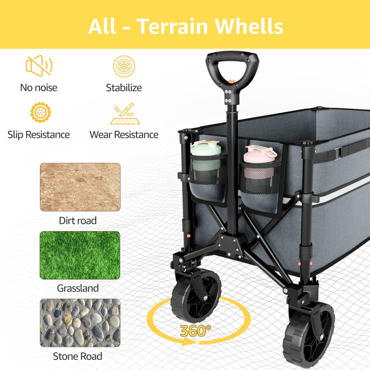ROSONG Collapsible Wagon Cart with Wheels Foldable - Folding Utility Heavy Duty Wagons Carts for Grocery Sports Garden Shopping Camping Wheelbarrows (Pink, 120L) Father Jim Norris notebooks