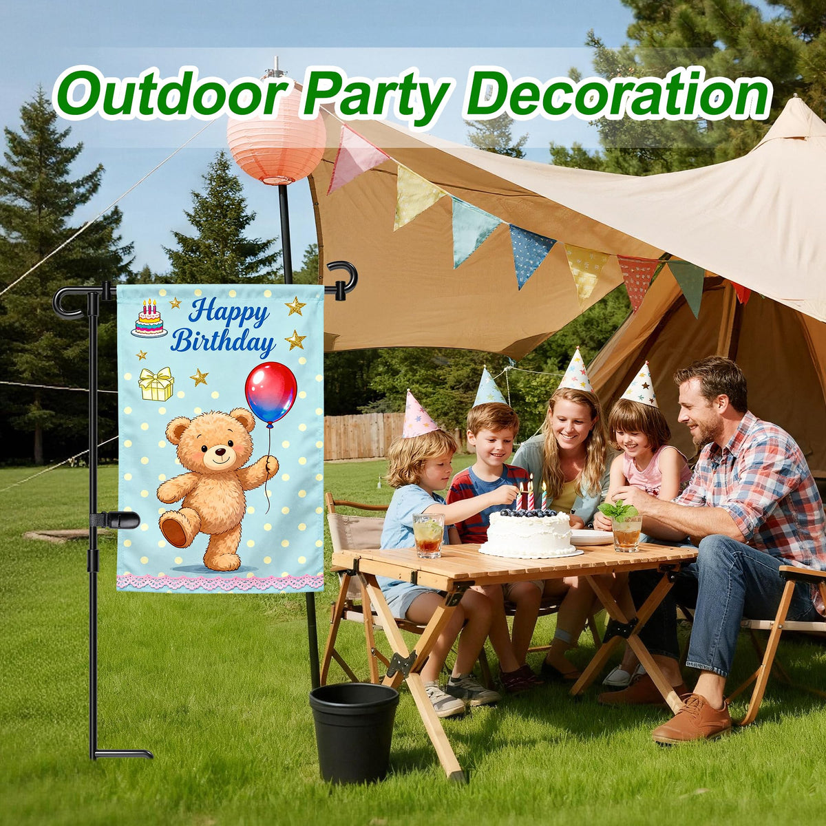HOOSUN Garden Flag Stand,Premium Garden Flag Holder Pole Metal Powder-Coated Weather-Proof Paint with Graden Flag Clip and Spring Stoppers Without Flag Garden Decorations Father Jim Norris notebooks