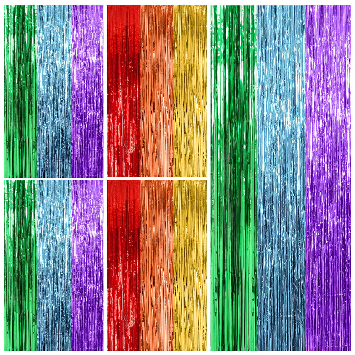 2 Pack Blue Party Decorations Ocean Party Decor Supplies Blue Party Streamers Birthday Decorations Tinsel Foil Fringe Curtains Photo Booth Props Celebration Decorations
