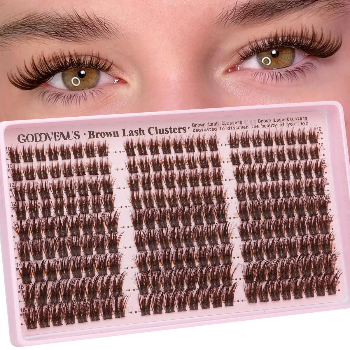 Goddvenus Lash Clusters Kit 9-14mm Wispy Eyelash Clusters Lashes Natural DIY Lash Extension Kit Short Cluster Eyelash Extensions Kit 300pcs C Curl Individual Lashes Cluster Eyelash (With Tweezers)