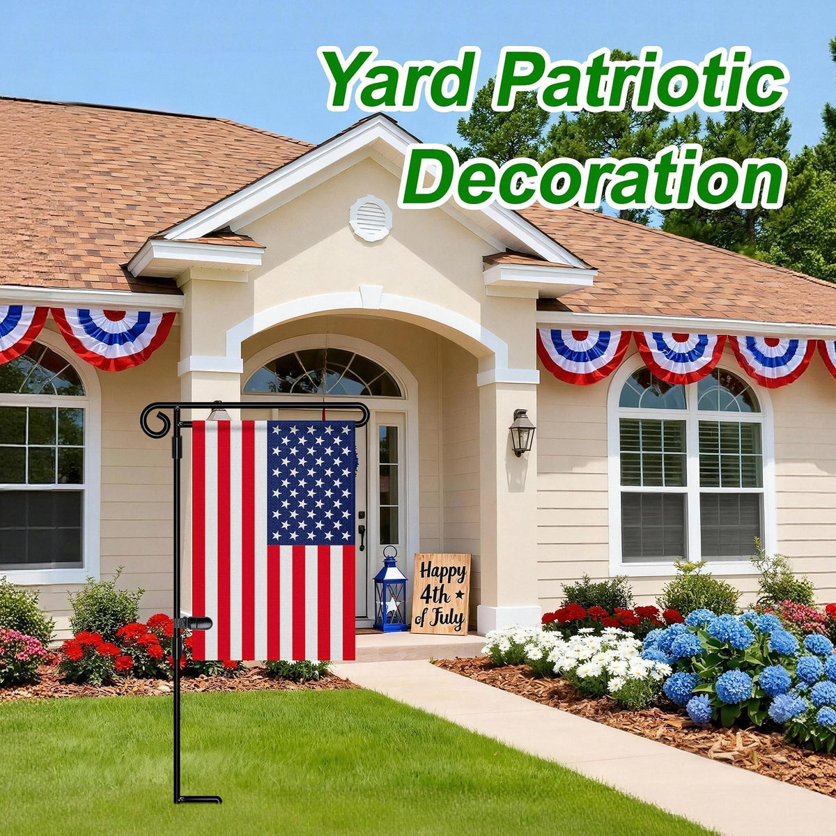 HOOSUN Garden Flag Stand,Premium Garden Flag Holder Pole Metal Powder-Coated Weather-Proof Paint with Graden Flag Clip and Spring Stoppers Without Flag Garden Decorations Father Jim Norris notebooks