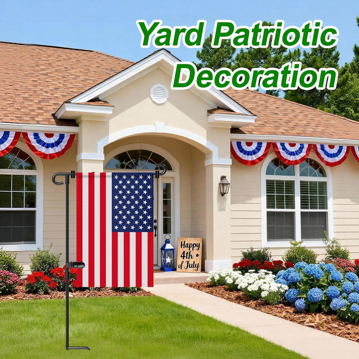 HOOSUN Garden Flag Stand,Premium Garden Flag Holder Pole Metal Powder-Coated Weather-Proof Paint with Graden Flag Clip and Spring Stoppers Without Flag Garden Decorations Father Jim Norris notebooks