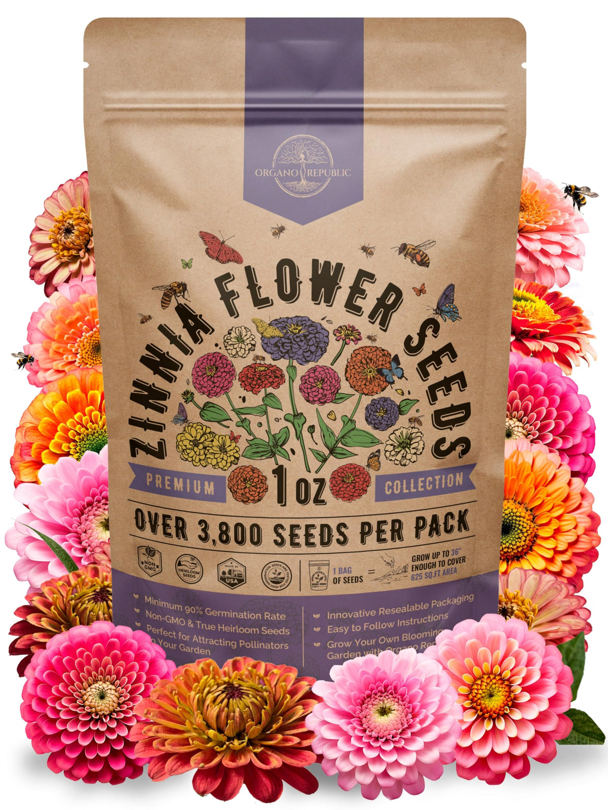 Cosmos Flower Seeds Pack 1 oz - 4,500 Non-GMO Heirloom Annual Seeds for Planting Indoor & Outdoor Gardening, Flower Seed for Garden in Resealable Packet, Floral Mix for Pollinators Perennial Mix Father Jim Norris notebooks
