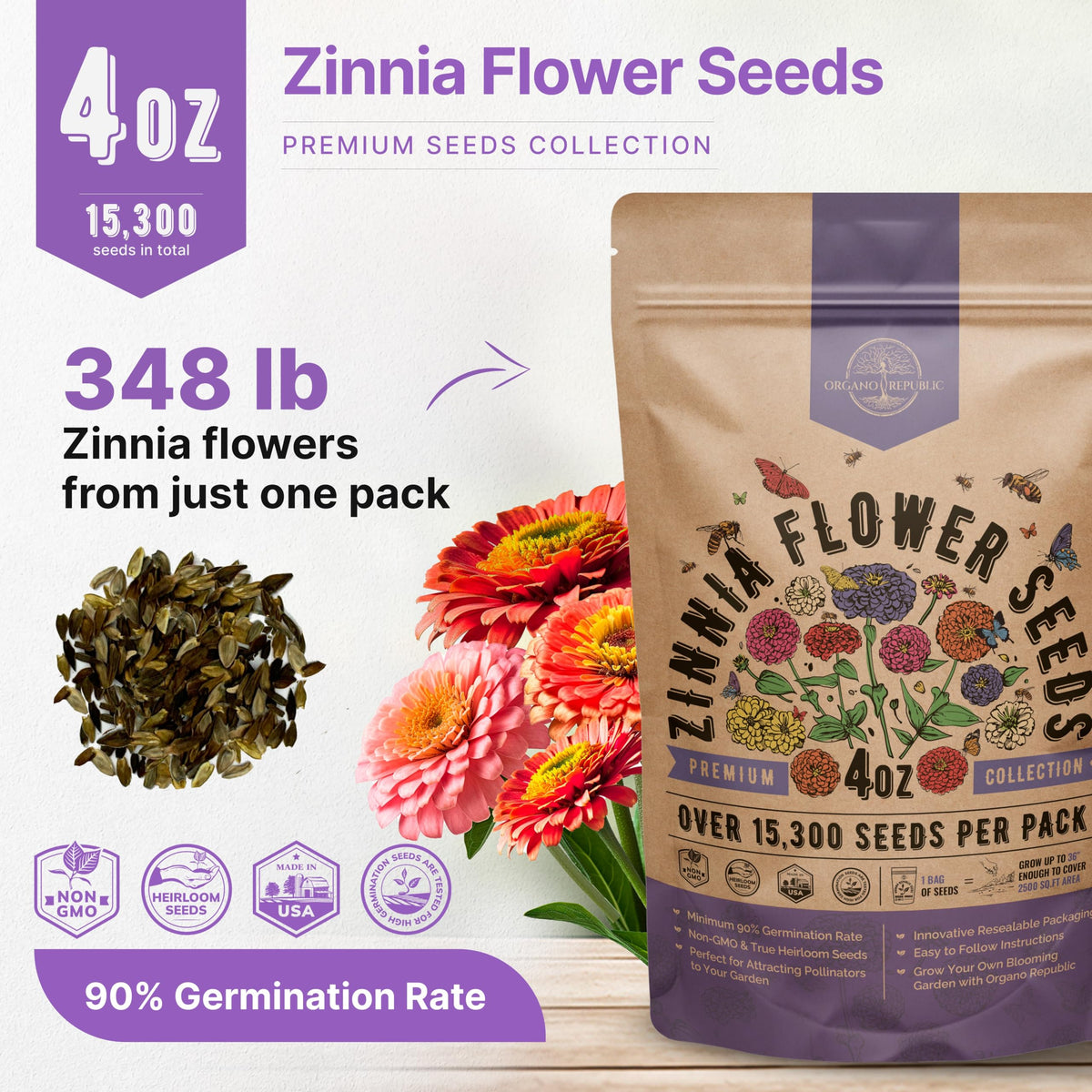 Cosmos Flower Seeds Pack 1 oz - 4,500 Non-GMO Heirloom Annual Seeds for Planting Indoor & Outdoor Gardening, Flower Seed for Garden in Resealable Packet, Floral Mix for Pollinators Perennial Mix Father Jim Norris notebooks