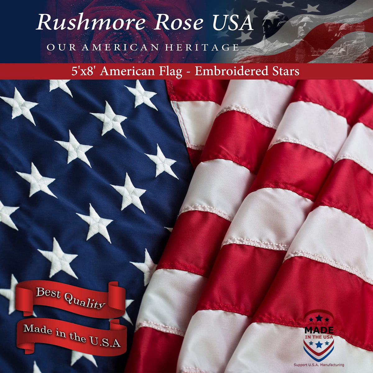American Flags for Outside 3X5 (Pack of 10) -American Flag made in USA with Embroidered Stars and Sewn Stripes US Flag 3x5 Heavy Duty Outdoor Made in USA for High Wind- All Weather Flags Father Jim Norris notebooks