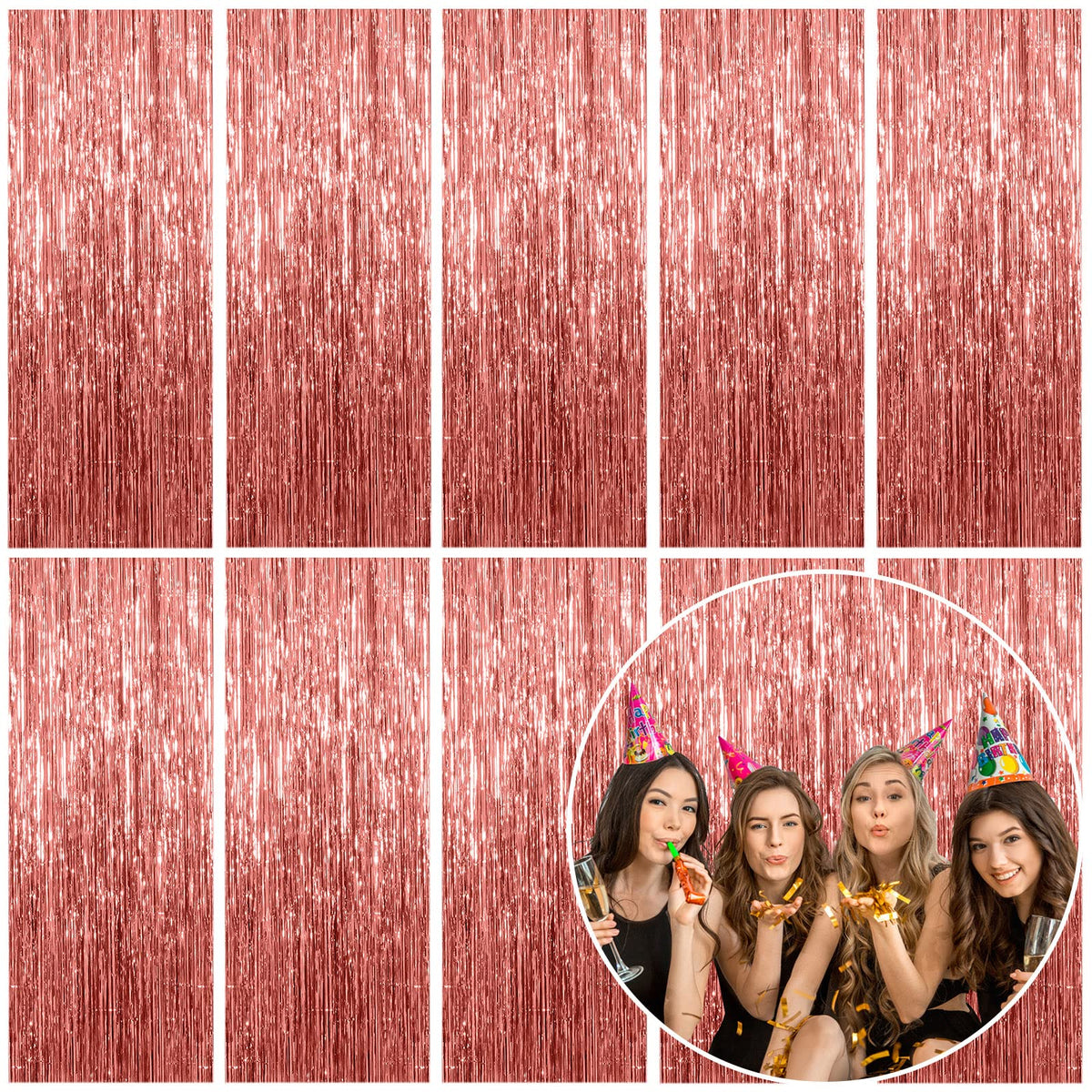 2 Pack Blue Party Decorations Ocean Party Decor Supplies Blue Party Streamers Birthday Decorations Tinsel Foil Fringe Curtains Photo Booth Props Celebration Decorations