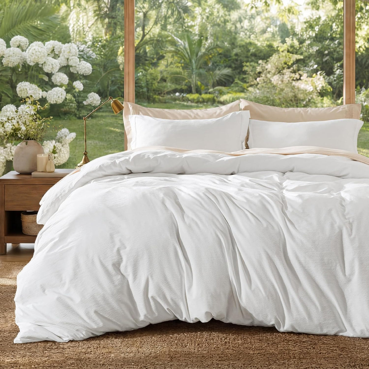 Bedsure Skipper Blue Duvet Cover Queen Size - 3 Pieces Prewashed Cotton-Like Polyester Extra Soft Bedding Set, Includes 1 Duvet Cover 90x90 Inches with Zipper Closure & 2 Pillow Shams, No Comforter