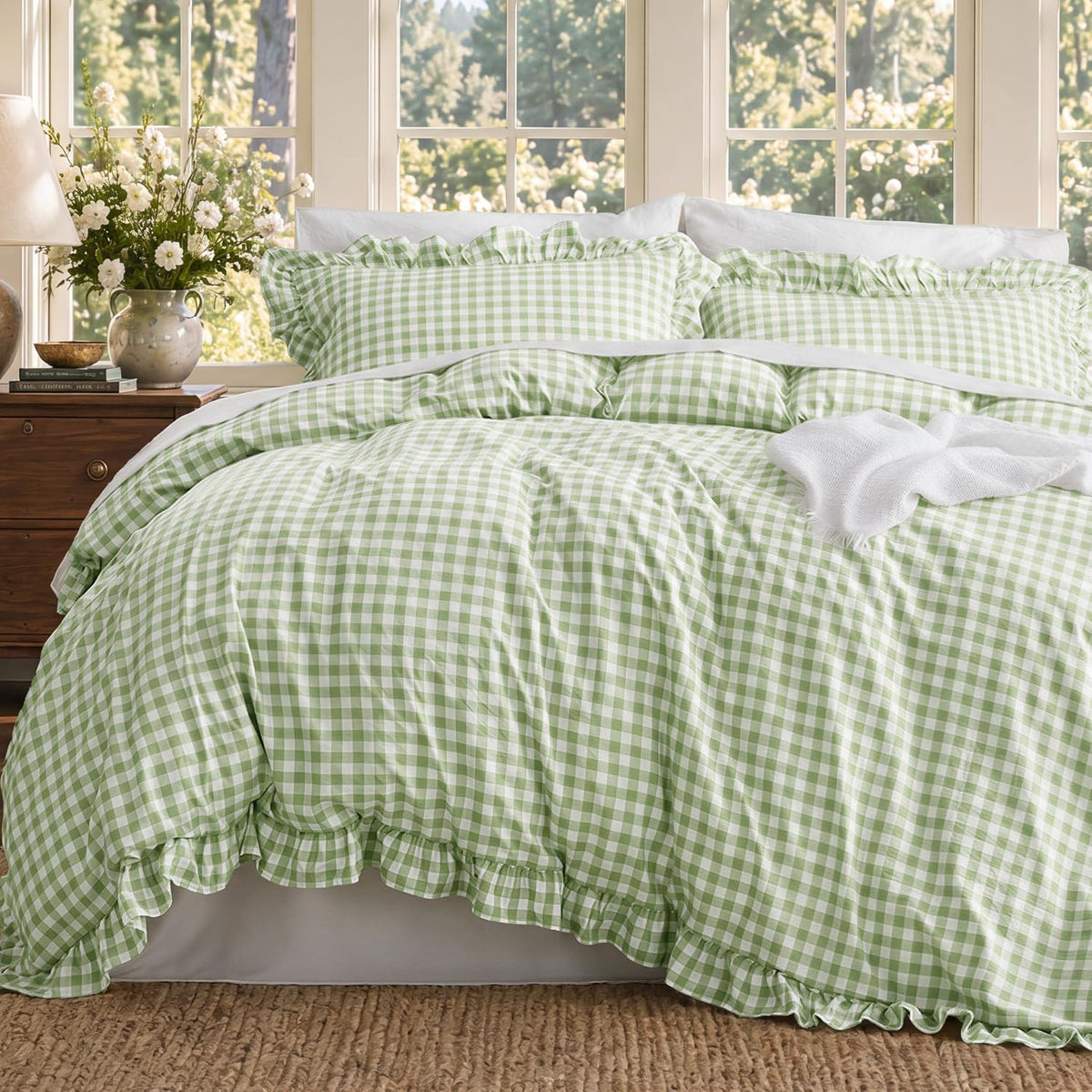 Bedsure Skipper Blue Duvet Cover Queen Size - 3 Pieces Prewashed Cotton-Like Polyester Extra Soft Bedding Set, Includes 1 Duvet Cover 90x90 Inches with Zipper Closure & 2 Pillow Shams, No Comforter
