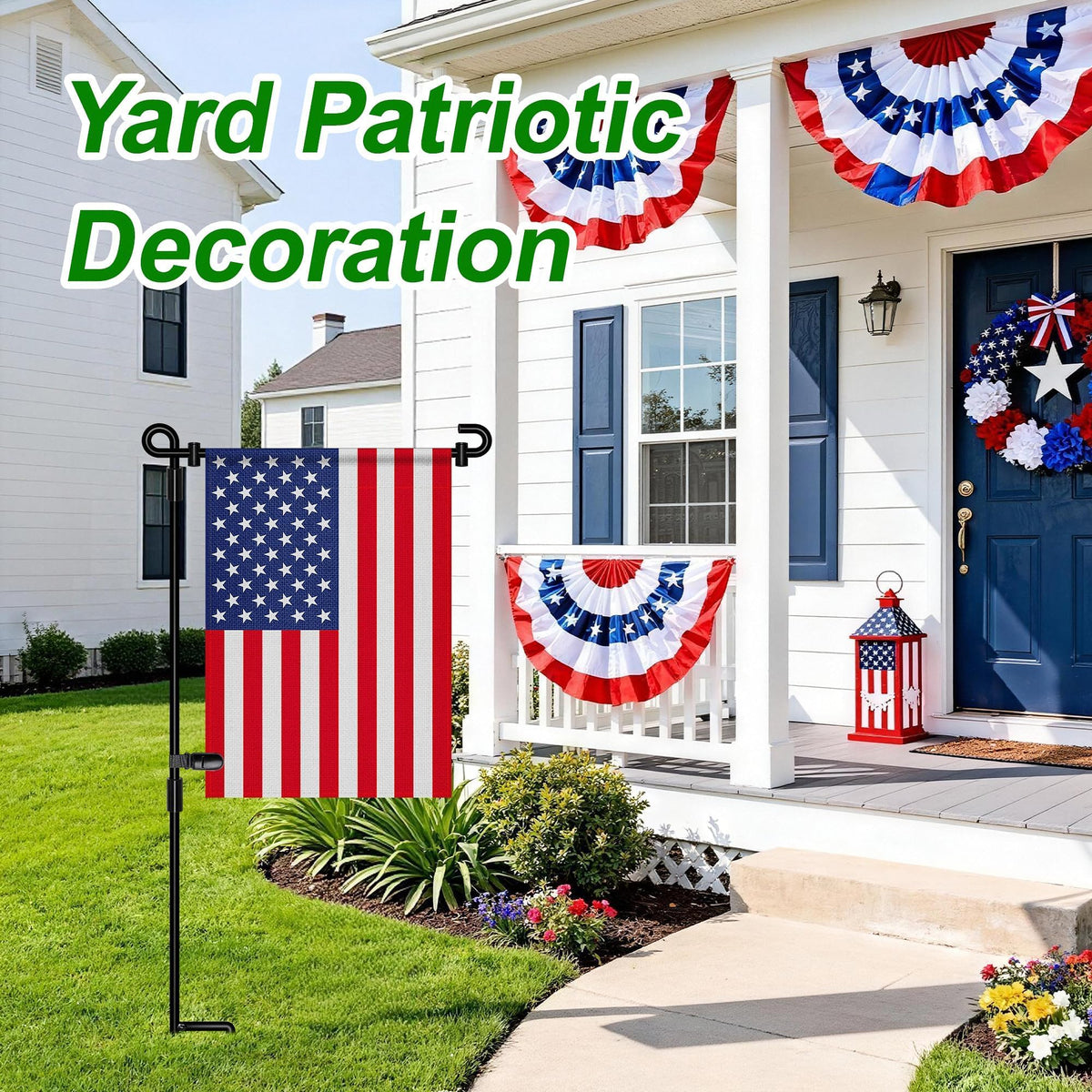 HOOSUN Garden Flag Stand,Premium Garden Flag Holder Pole Metal Powder-Coated Weather-Proof Paint with Graden Flag Clip and Spring Stoppers Without Flag Garden Decorations Father Jim Norris notebooks