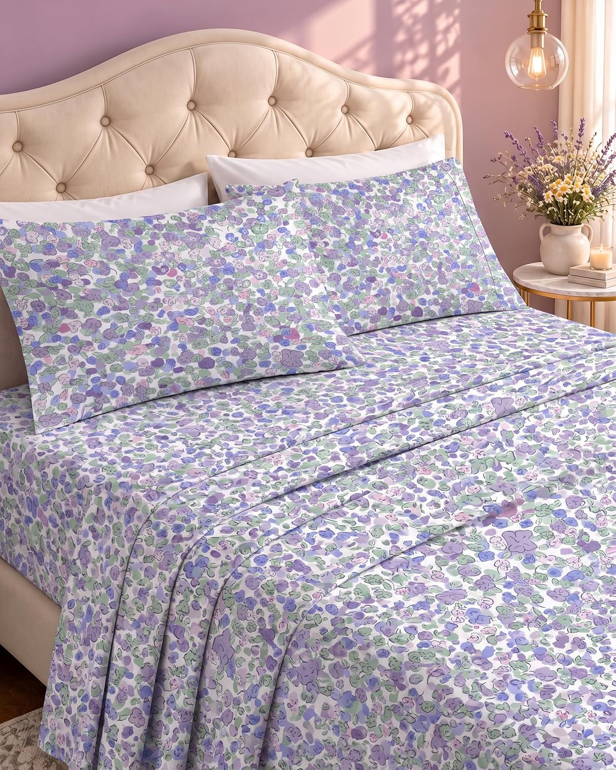 Queen Sheets Set, 4 Pieces 16" Deep Pocket Hotel Luxury Bed Sheets, Grey