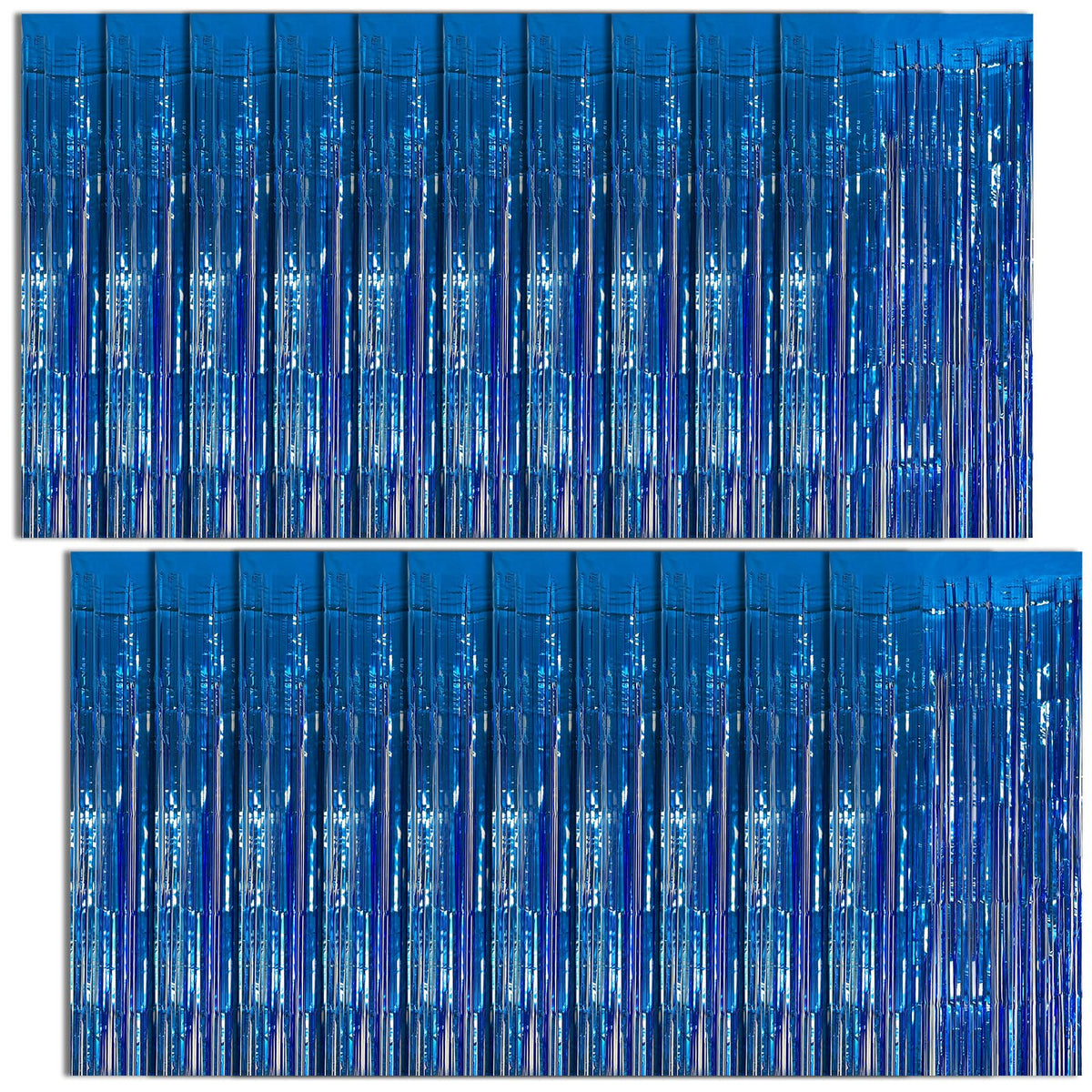 2 Pack Blue Party Decorations Ocean Party Decor Supplies Blue Party Streamers Birthday Decorations Tinsel Foil Fringe Curtains Photo Booth Props Celebration Decorations
