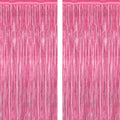 2 Pack Pink Party Decorations, 3.28 FT x 7.05 FT Pink Backdrop, Metallic Tinsel Backdrop Fringe Curtains Backdrop Curtains, Photo Backdrop Party Supplies Birthday Party Decorationsay Party Decorations