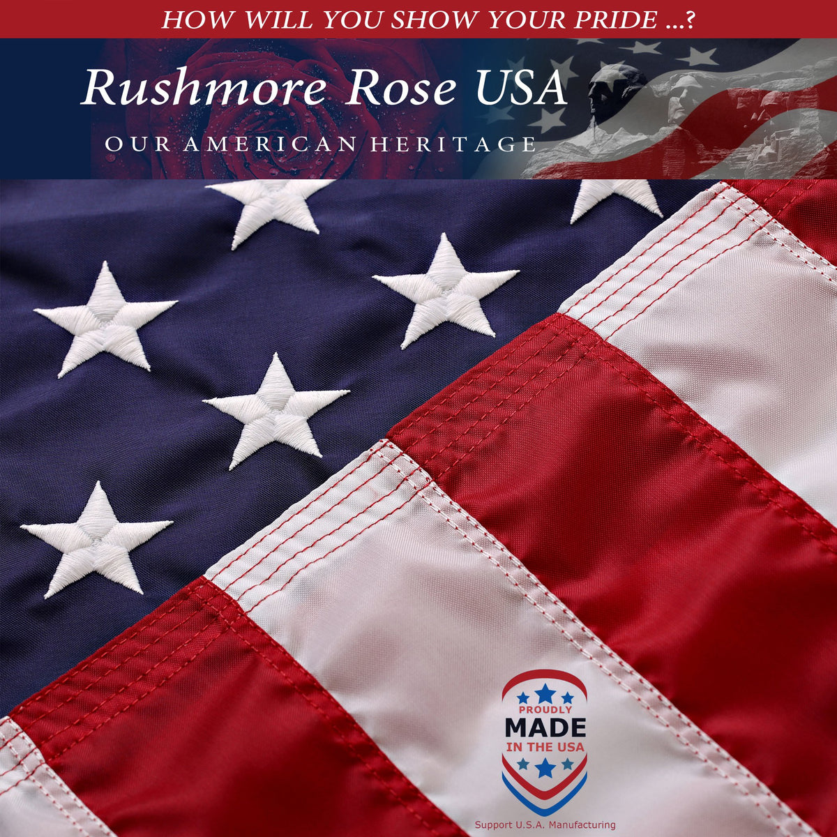 American Flags for Outside 3X5 (Pack of 10) -American Flag made in USA with Embroidered Stars and Sewn Stripes US Flag 3x5 Heavy Duty Outdoor Made in USA for High Wind- All Weather Flags Father Jim Norris notebooks