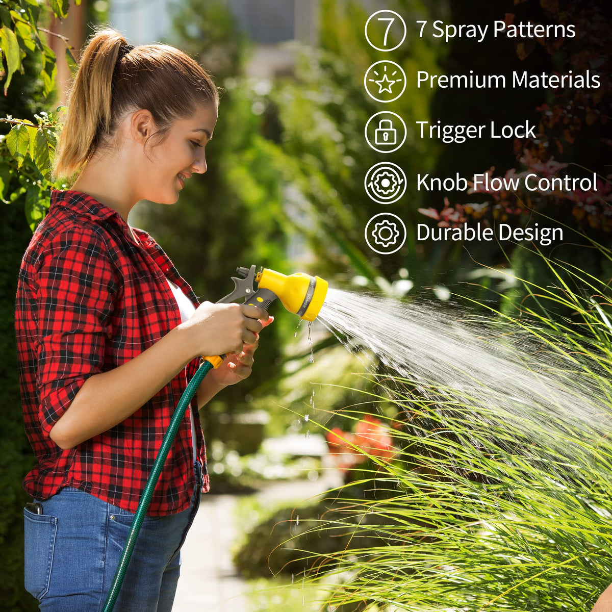 AUTOMAN Garden Hose Nozzle, Water Hose Sprayer Nozzle with 7 Adjustable Watering Patterns, Slip Resistant for Watering Plants, Lawn& Garden, Washing Cars, Cleaning, Showering Pets & Outdoor Fun. Father Jim Norris notebooks