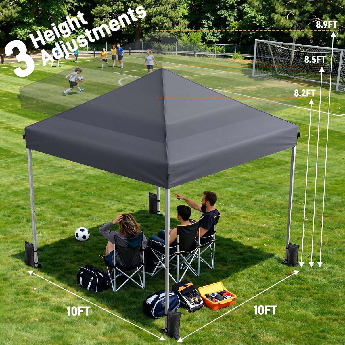10x10 Pop Up Canopy Tent with One-Push Center Lock,Dark Gray Father Jim Norris notebooks