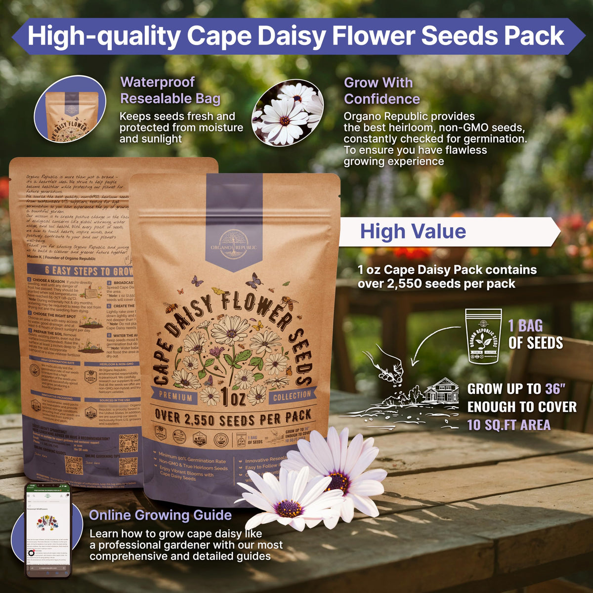 Cosmos Flower Seeds Pack 1 oz - 4,500 Non-GMO Heirloom Annual Seeds for Planting Indoor & Outdoor Gardening, Flower Seed for Garden in Resealable Packet, Floral Mix for Pollinators Perennial Mix Father Jim Norris notebooks