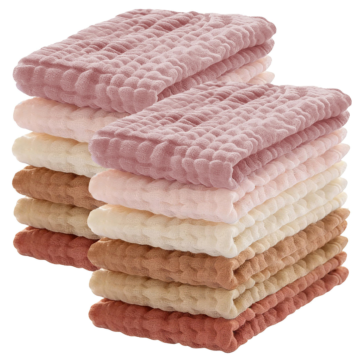 Lovely Care 12 Pack Muslin Burp Cloths 100% Cotton Muslin Cloths Large 20''x10'' Extra Soft and Absorbent Baby Burping Cloth - White