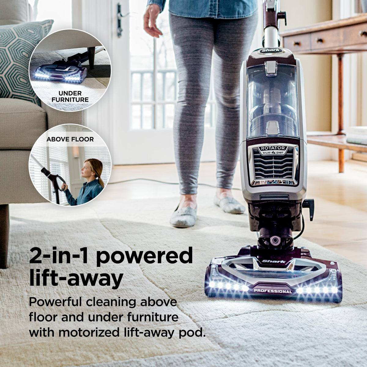 Shark Navigator Lift-Away Upright Vacuum Cleaner, HEPA, Lavender, NV352