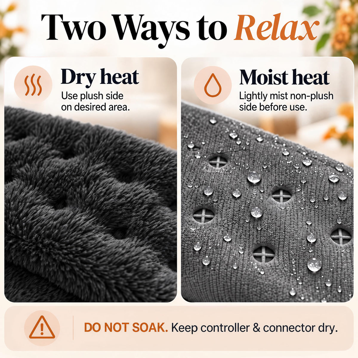 GENIANI XXL Heating Pad for Back Pain & Menstrual Pain Relief, Electric Throw Auto Shut Off,