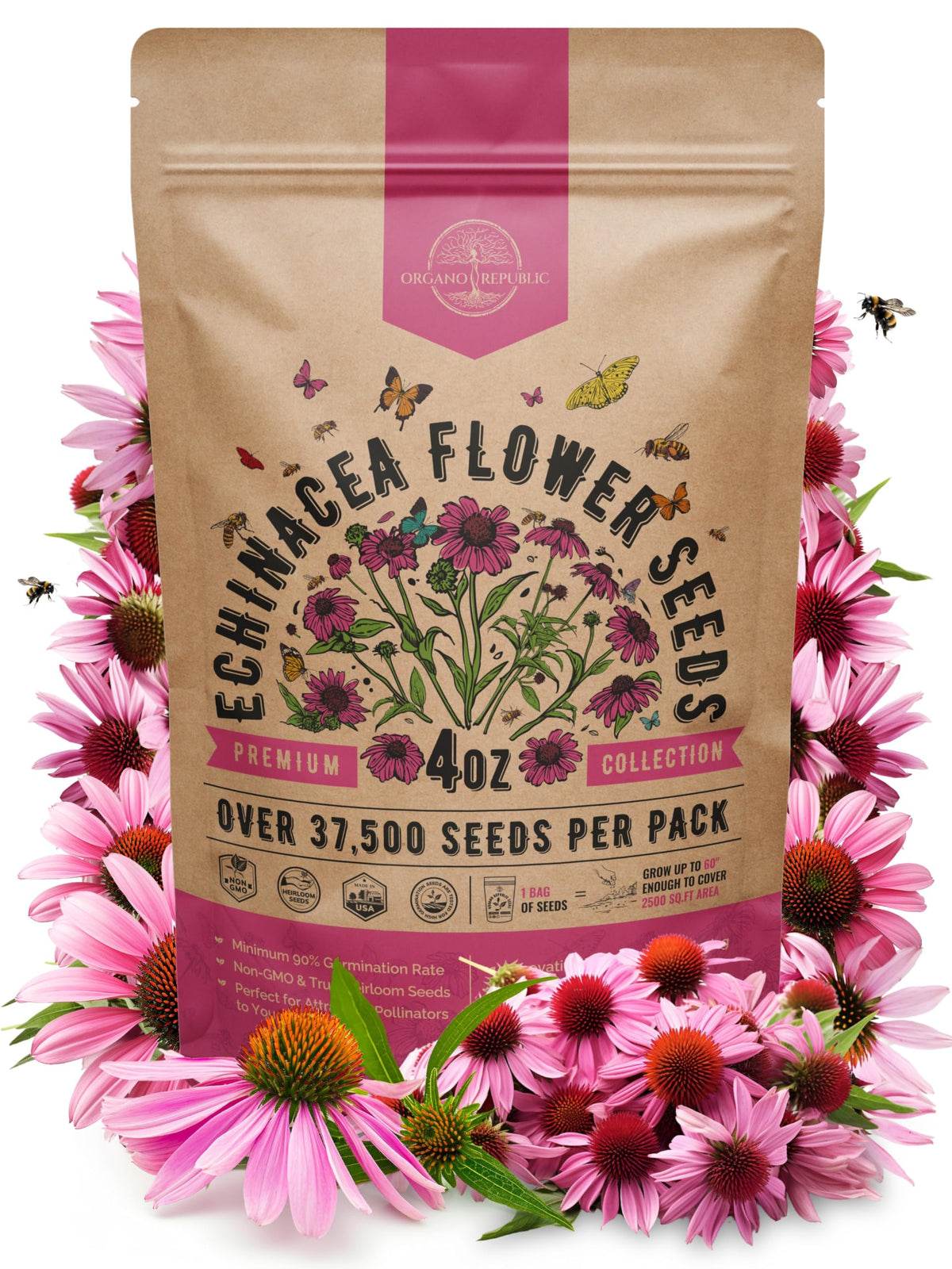 Cosmos Flower Seeds Pack 1 oz - 4,500 Non-GMO Heirloom Annual Seeds for Planting Indoor & Outdoor Gardening, Flower Seed for Garden in Resealable Packet, Floral Mix for Pollinators Perennial Mix Father Jim Norris notebooks