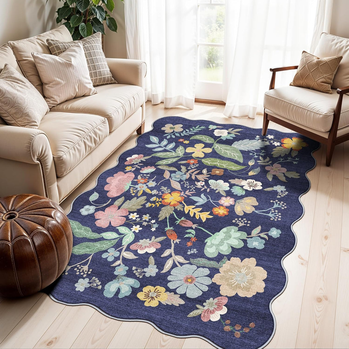 Hallway Washable Runner Rug - 3x10 Kitchen Rugs Entryway Rug Runner Vintage Soft Floor Mat Non Slip Indoor Farmhouse Carpet for Bathroom Living Room Bedroom (3 X 10, Beige)