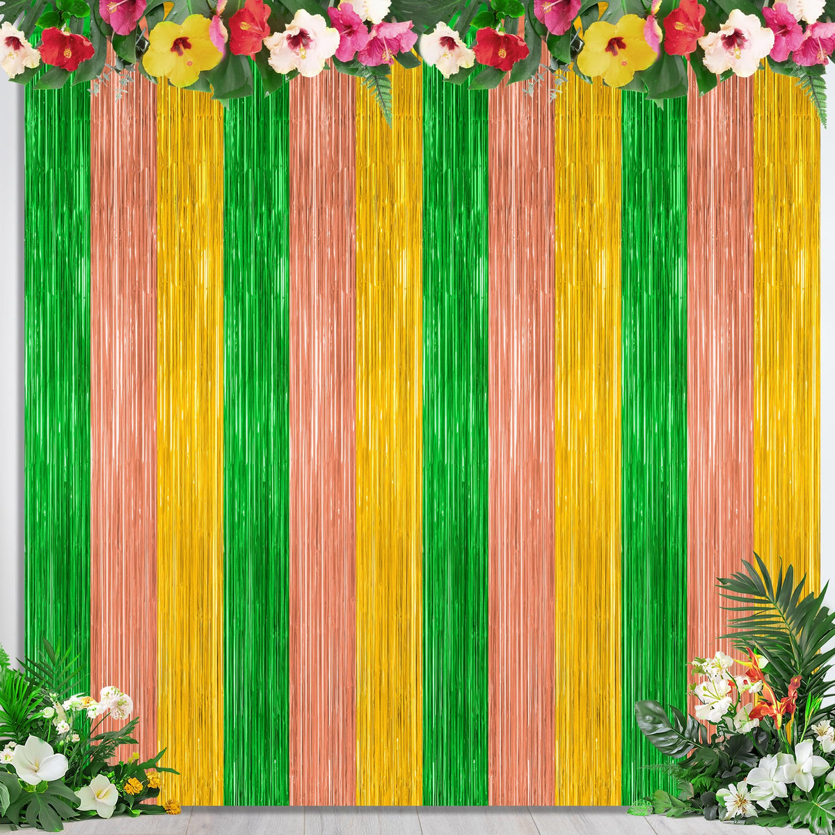 2 Pack Pink Party Decorations, 3.28 FT x 7.05 FT Pink Backdrop, Metallic Tinsel Backdrop Fringe Curtains Backdrop Curtains, Photo Backdrop Party Supplies Birthday Party Decorationsay Party Decorations
