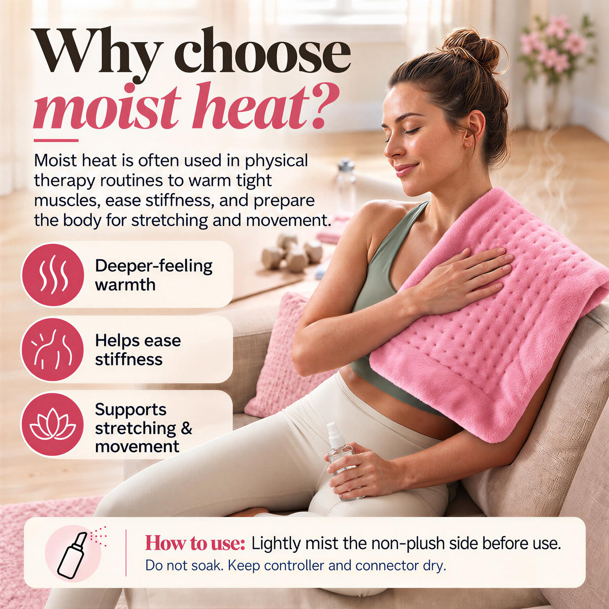 GENIANI XXL Heating Pad for Back Pain & Menstrual Pain Relief, Electric Throw Auto Shut Off,