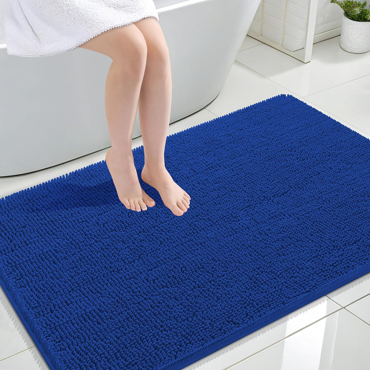 OLANLY Toilet Rugs U-Shaped 20x20,, Soft Absorbent Chenille Contour Rugs