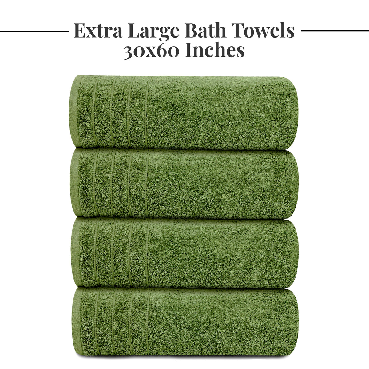 Tens Towels 4 Piece Extra Large Bath Towels 30 x 60 Inches, Dark Grey