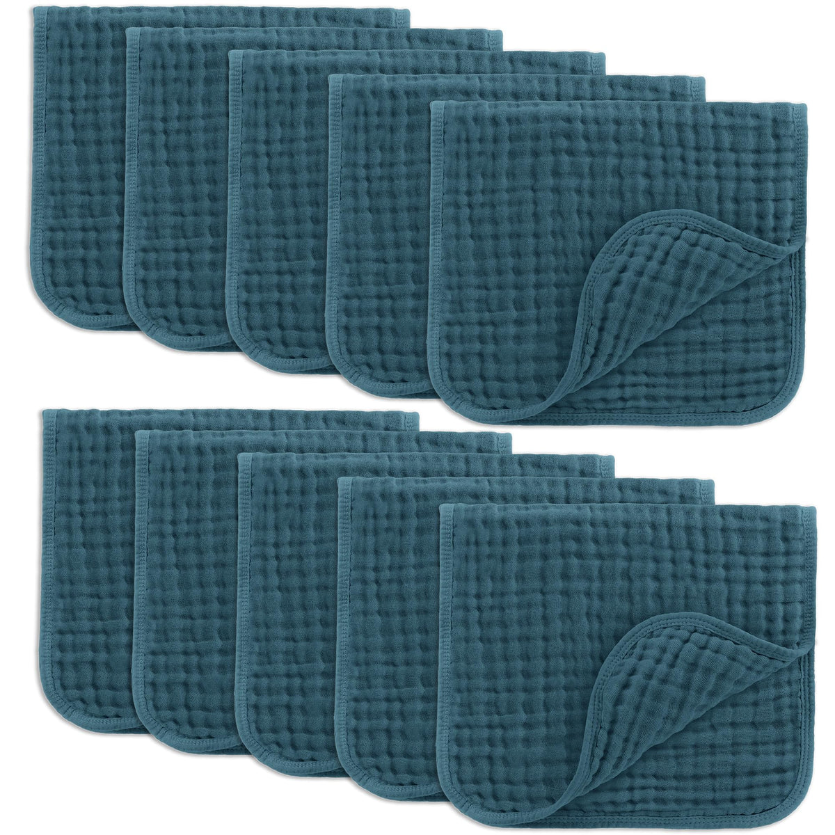 Comfy Cubs Muslin Burp Cloths 20x10" 10 Pack, Baby Burp Cloths - Multi