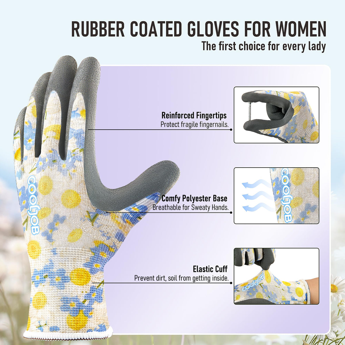 COOLJOB 6 Pairs Gardening Gloves for Women Ladies, Breathable Rubber Coated for Yard Garden, Outdoor Indoor Protective Work with Grip, Medium Size, Red & Green Father Jim Norris notebooks