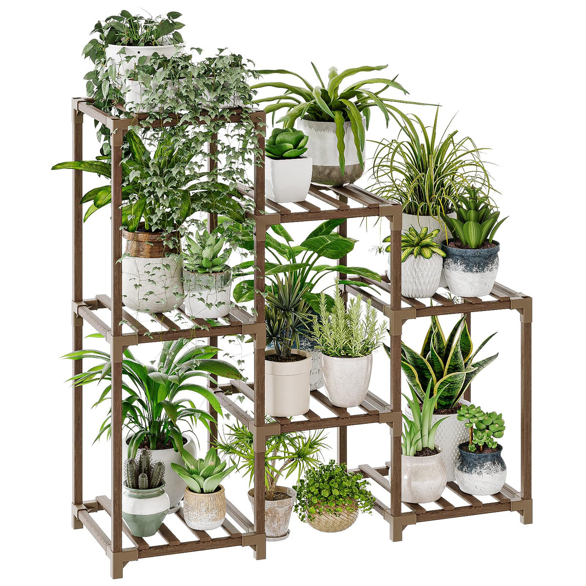 Bamworld Plant Stand Indoor with Flower Fairy Lights Battery Plant Shelf Father Jim Norris notebooks