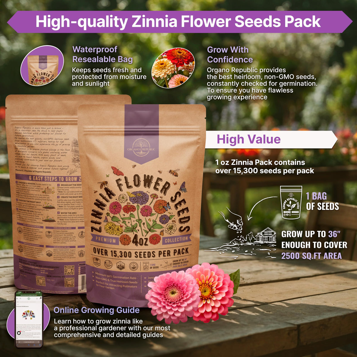 Cosmos Flower Seeds Pack 1 oz - 4,500 Non-GMO Heirloom Annual Seeds for Planting Indoor & Outdoor Gardening, Flower Seed for Garden in Resealable Packet, Floral Mix for Pollinators Perennial Mix Father Jim Norris notebooks