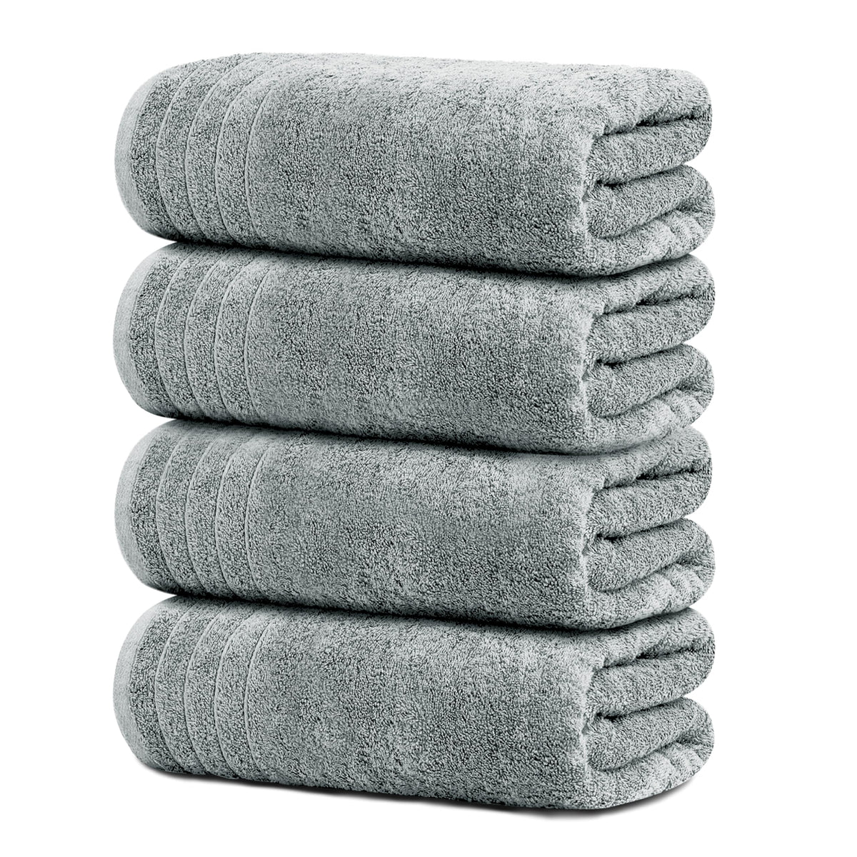 Tens Towels 4 Piece Extra Large Bath Towels 30 x 60 Inches, Dark Grey