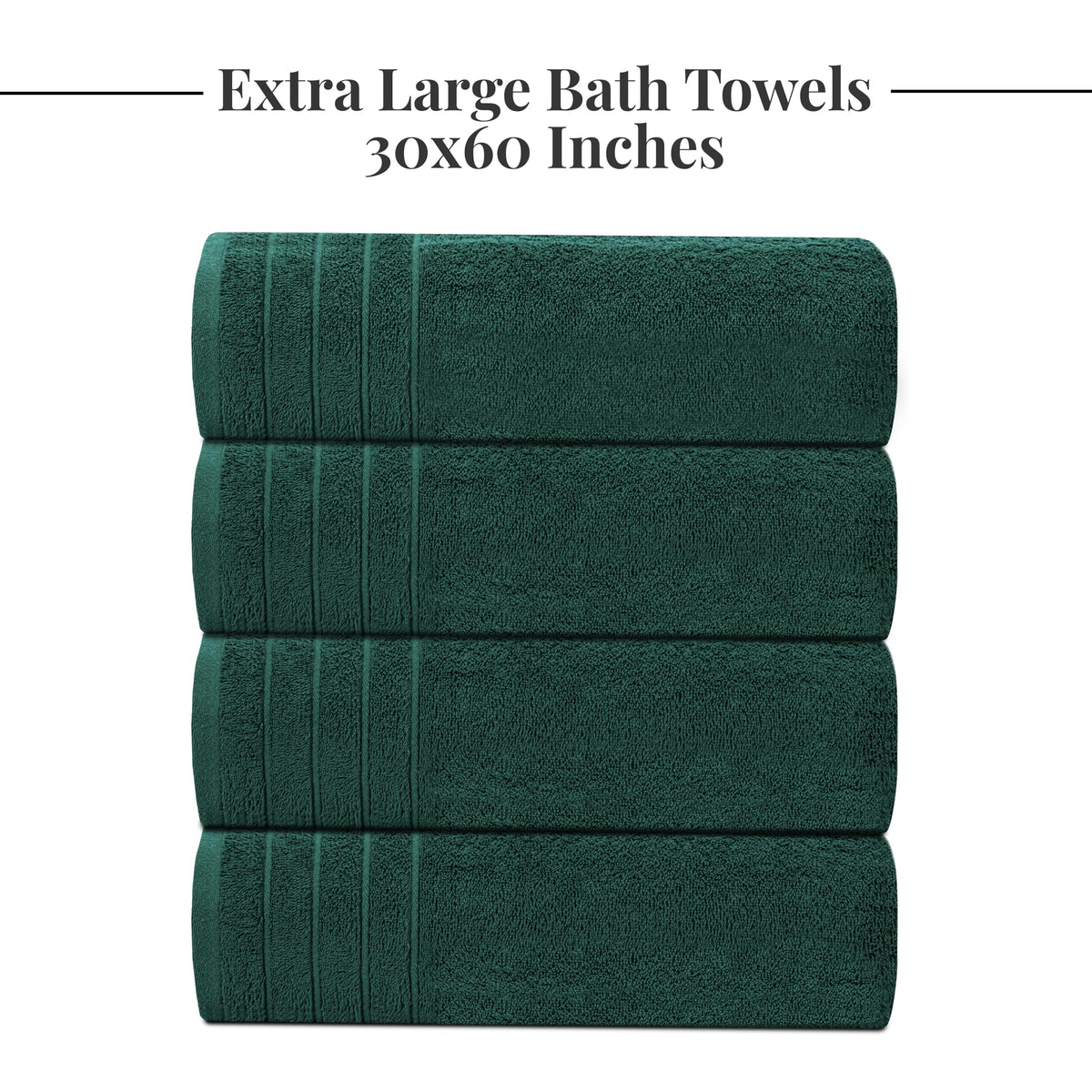 Tens Towels 4 Piece Extra Large Bath Towels 30 x 60 Inches, Dark Grey
