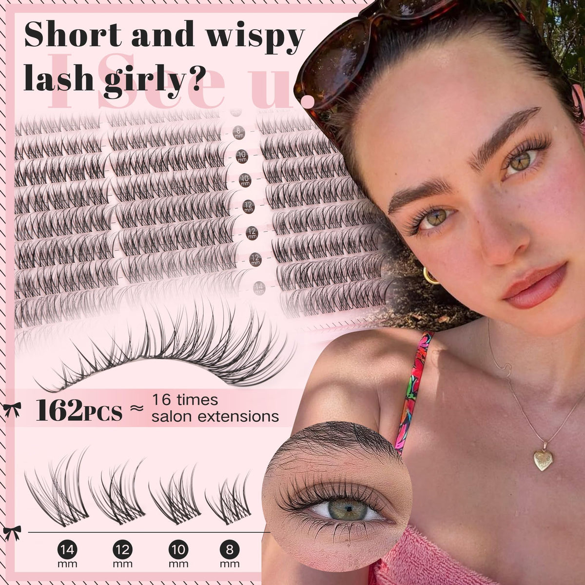 Goddvenus Lash Clusters Kit 9-14mm Wispy Eyelash Clusters Lashes Natural DIY Lash Extension Kit Short Cluster Eyelash Extensions Kit 300pcs C Curl Individual Lashes Cluster Eyelash (With Tweezers)