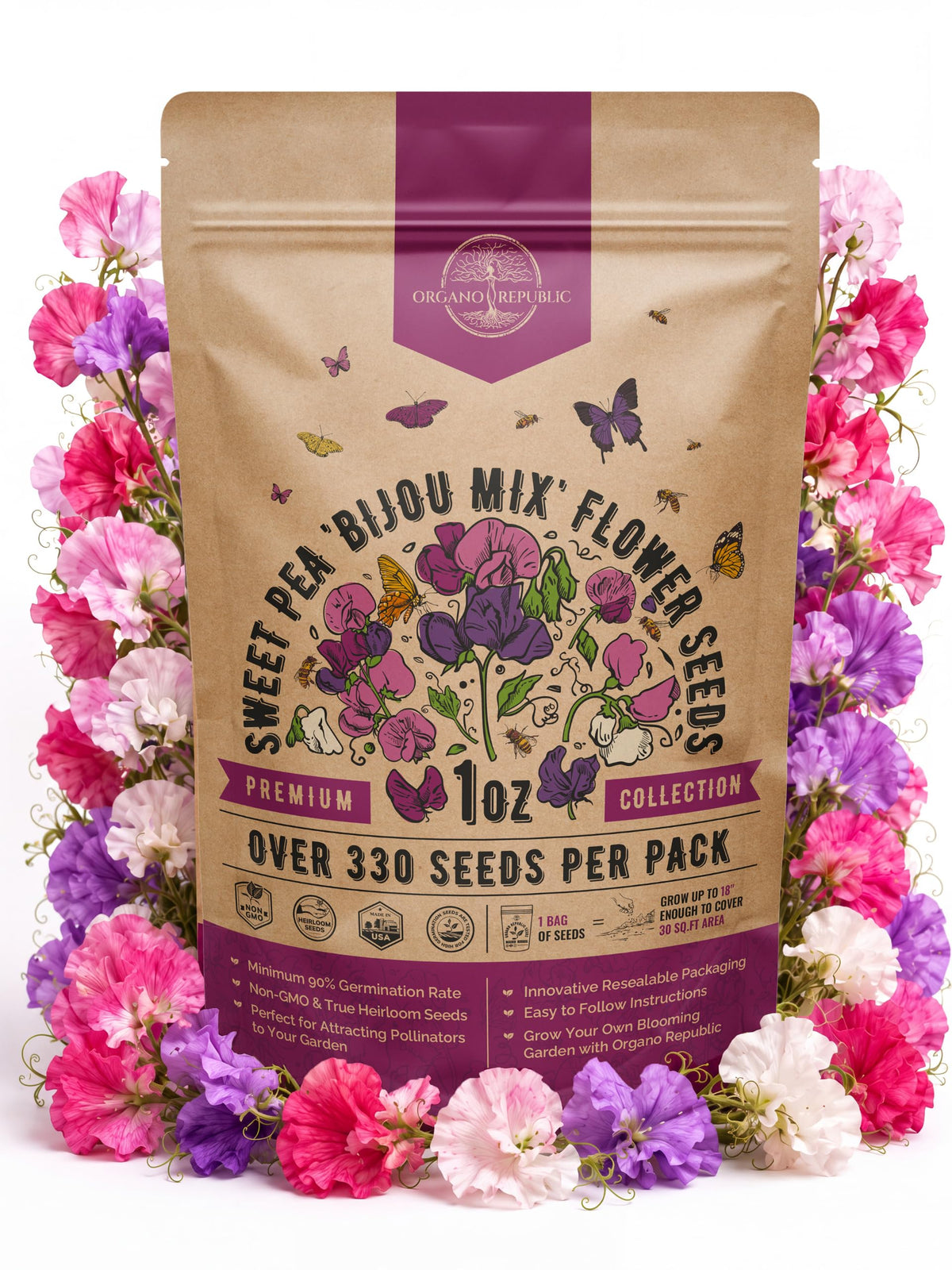 Cosmos Flower Seeds Pack 1 oz - 4,500 Non-GMO Heirloom Annual Seeds for Planting Indoor & Outdoor Gardening, Flower Seed for Garden in Resealable Packet, Floral Mix for Pollinators Perennial Mix Father Jim Norris notebooks