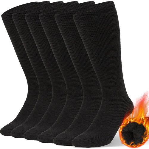 Alvada Mens Merino Wool Crew Socks Thermal and Warm Socks for Winter Work Hiking Running 3 Pairs
