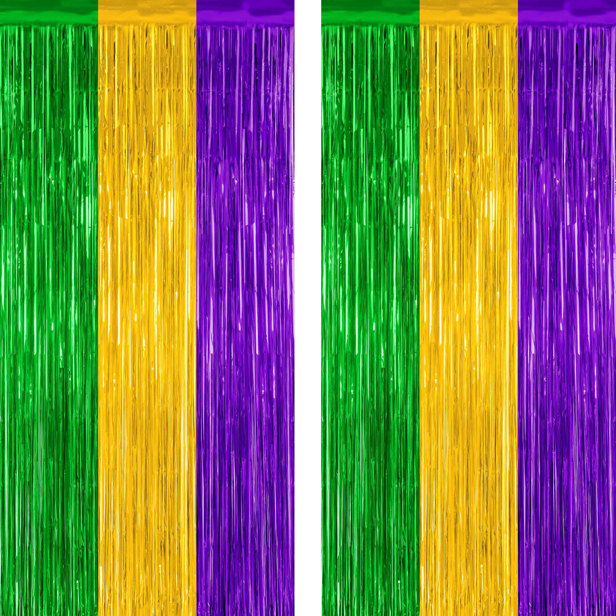 2 Pack Pink Party Decorations, 3.28 FT x 7.05 FT Pink Backdrop, Metallic Tinsel Backdrop Fringe Curtains Backdrop Curtains, Photo Backdrop Party Supplies Birthday Party Decorationsay Party Decorations