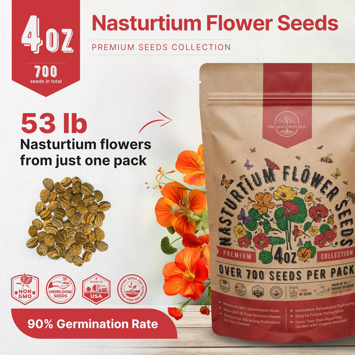 Cosmos Flower Seeds Pack 1 oz - 4,500 Non-GMO Heirloom Annual Seeds for Planting Indoor & Outdoor Gardening, Flower Seed for Garden in Resealable Packet, Floral Mix for Pollinators Perennial Mix Father Jim Norris notebooks