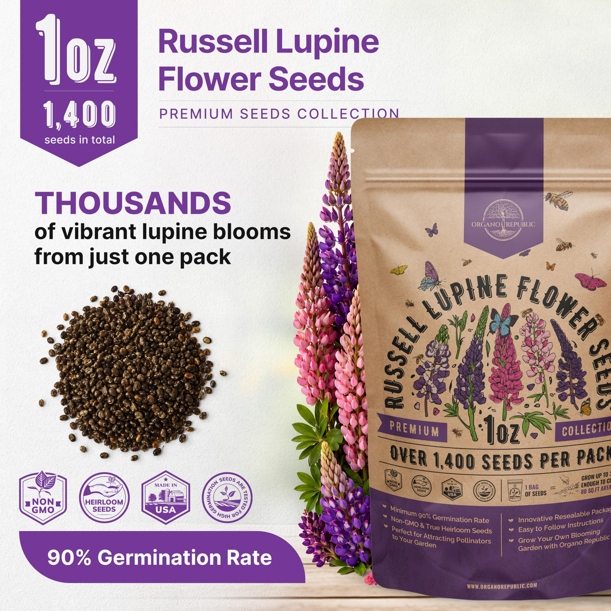 Cosmos Flower Seeds Pack 1 oz - 4,500 Non-GMO Heirloom Annual Seeds for Planting Indoor & Outdoor Gardening, Flower Seed for Garden in Resealable Packet, Floral Mix for Pollinators Perennial Mix Father Jim Norris notebooks