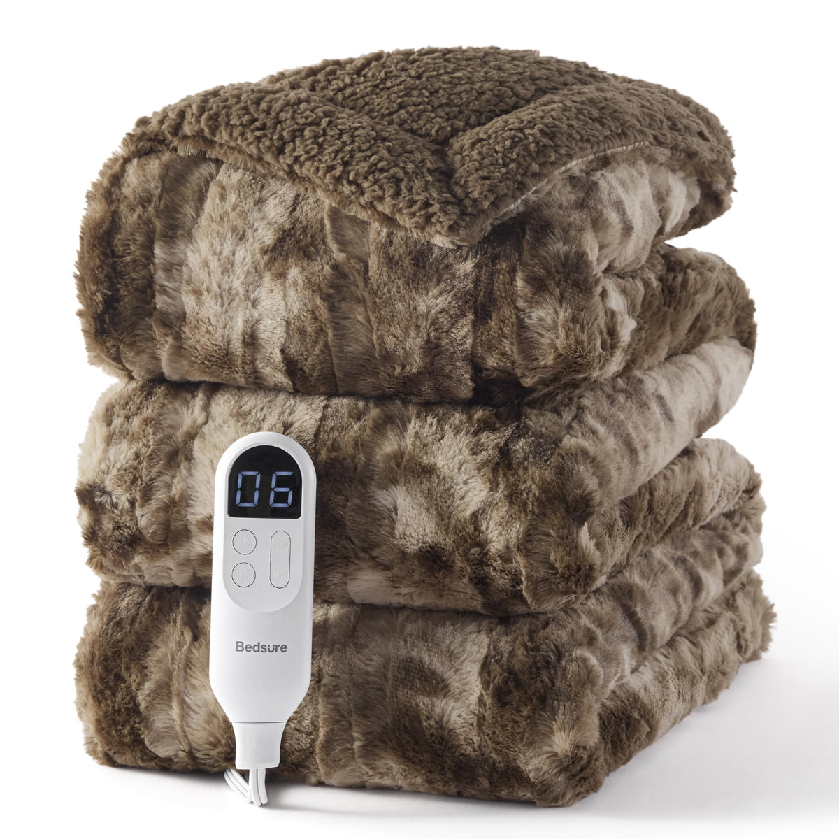 Bedsure Electric Blanket Twin with Preheat Function - Soft Flannel Heated Blanket Twin Size, Fast Heating with 6 Time Settings (Up to 10H) & 6 Heat Settings, Gifts for Grandma (62x84 inches, Grey)