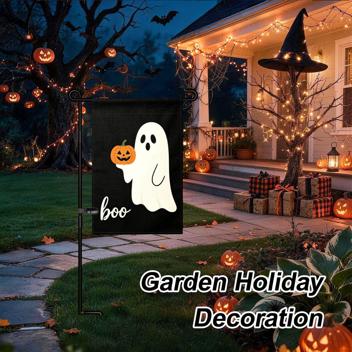 HOOSUN Garden Flag Stand,Premium Garden Flag Holder Pole Metal Powder-Coated Weather-Proof Paint with Graden Flag Clip and Spring Stoppers Without Flag Garden Decorations Father Jim Norris notebooks