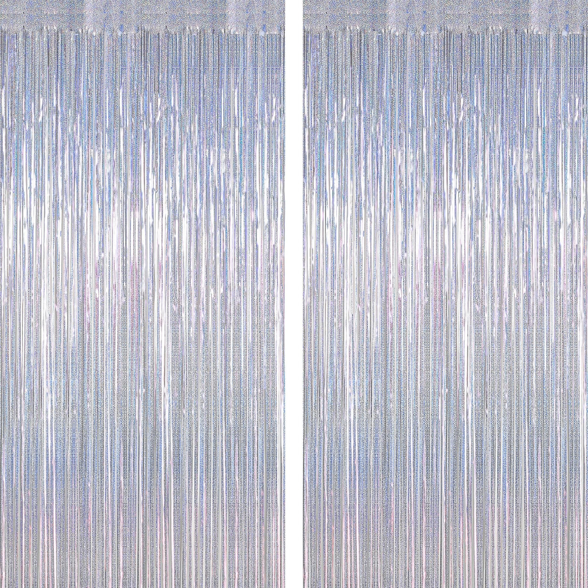 2 Pack Pink Party Decorations, 3.28 FT x 7.05 FT Pink Backdrop, Metallic Tinsel Backdrop Fringe Curtains Backdrop Curtains, Photo Backdrop Party Supplies Birthday Party Decorationsay Party Decorations