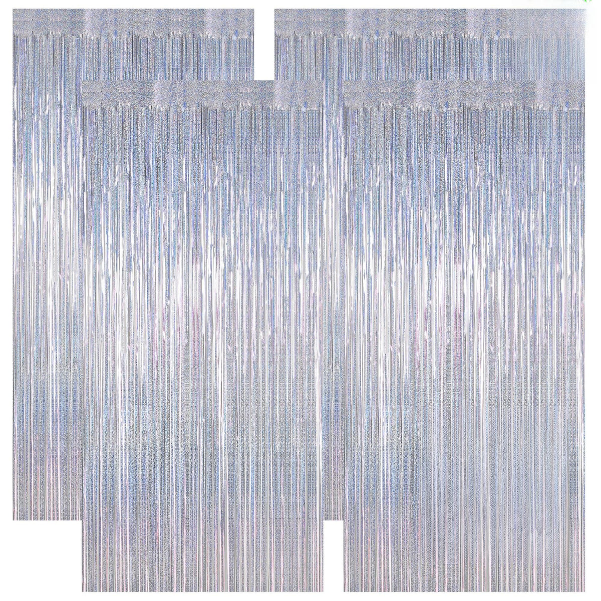 2 Pack Pink Party Decorations, 3.28 FT x 7.05 FT Pink Backdrop, Metallic Tinsel Backdrop Fringe Curtains Backdrop Curtains, Photo Backdrop Party Supplies Birthday Party Decorationsay Party Decorations